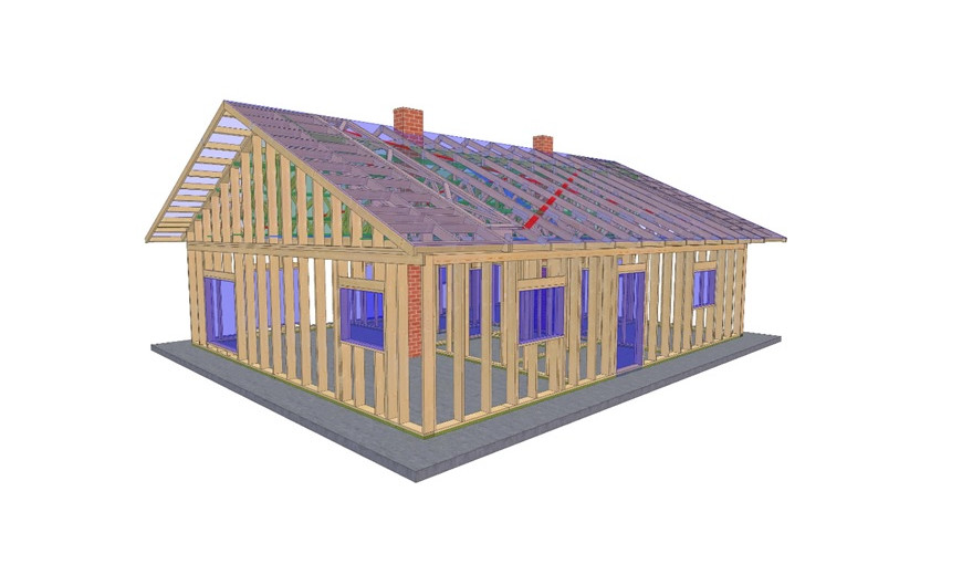 870×520-dachy-linter-budynek-mieszkalny-w-technologii-szkieletowej-dach-dwuspadowy - PKD Linter - producent wiązarów dachowych